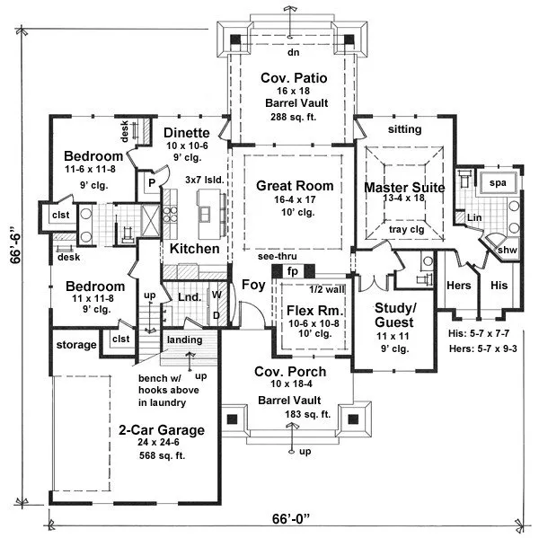 Main Floor Plan for House Plan #281791