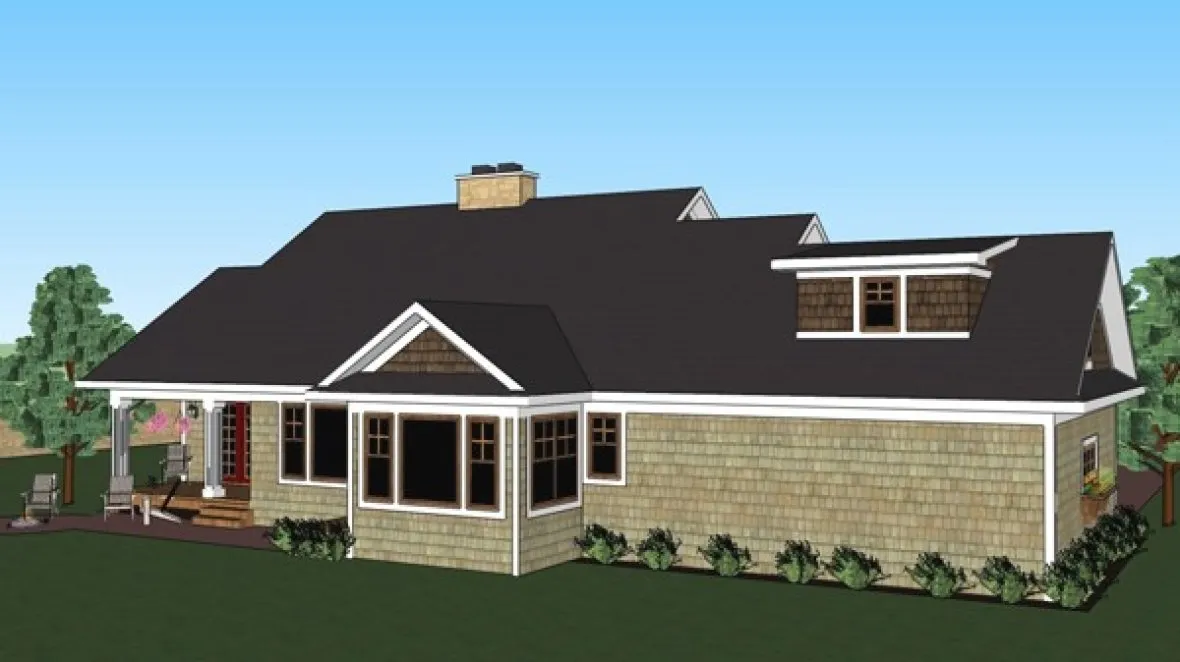 Rear Elevation for House Plan #289991
