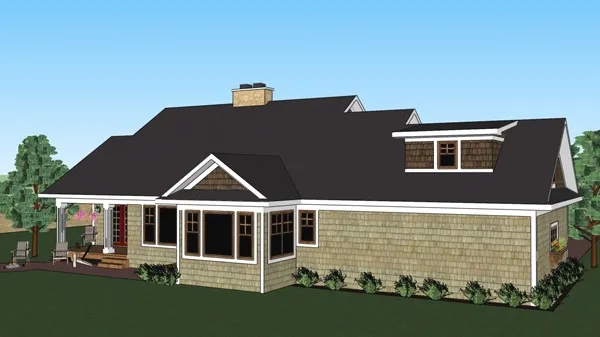 Rear Elevation for House Plan #289991