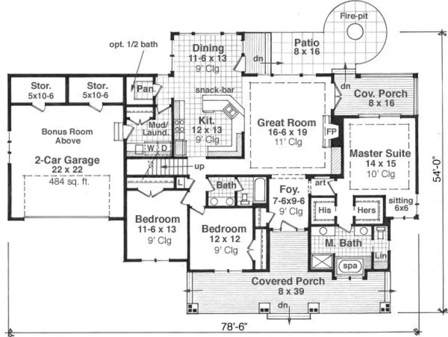 Main Floor Plan for House Plan #289991