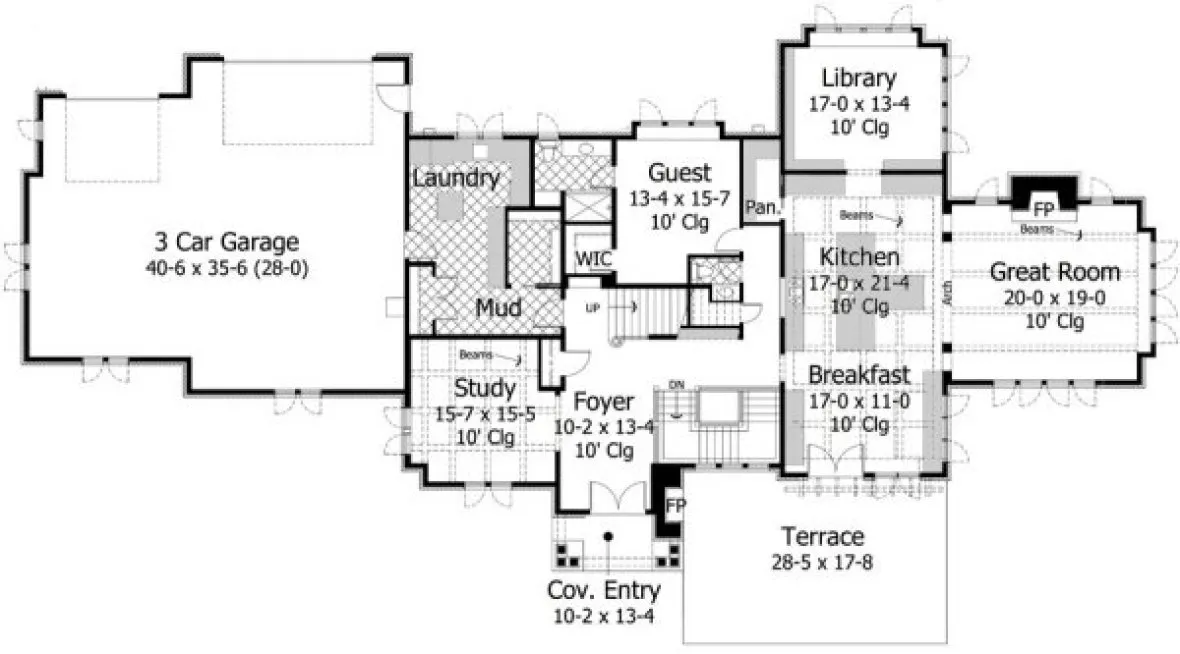 Main Floor Plan for House Plan #289264