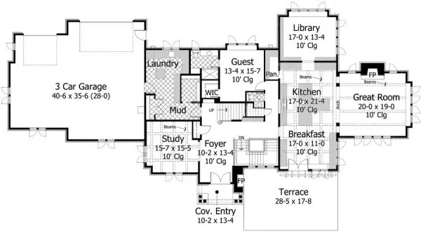 Main Floor Plan for House Plan #289264