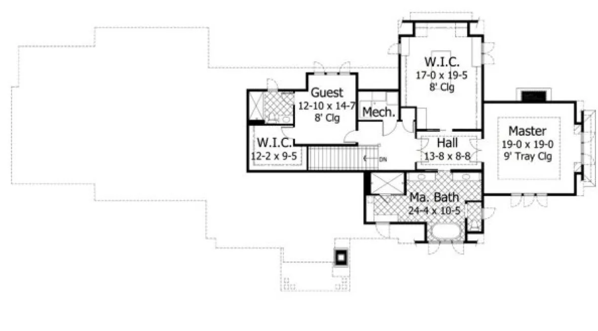 Second Floor Plan for House Plan #289264