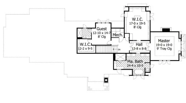 Second Floor Plan for House Plan #289264