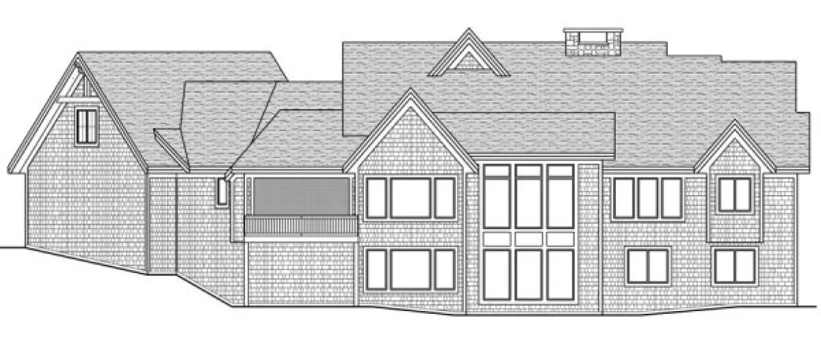 Rear Elevation for House Plan #281215