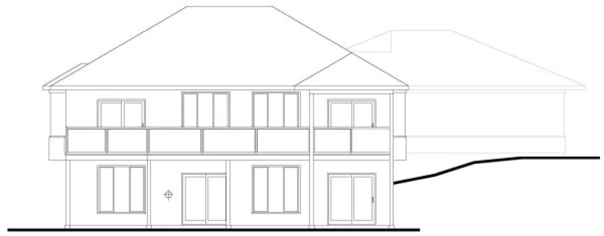 Rear Elevation for House Plan #578452