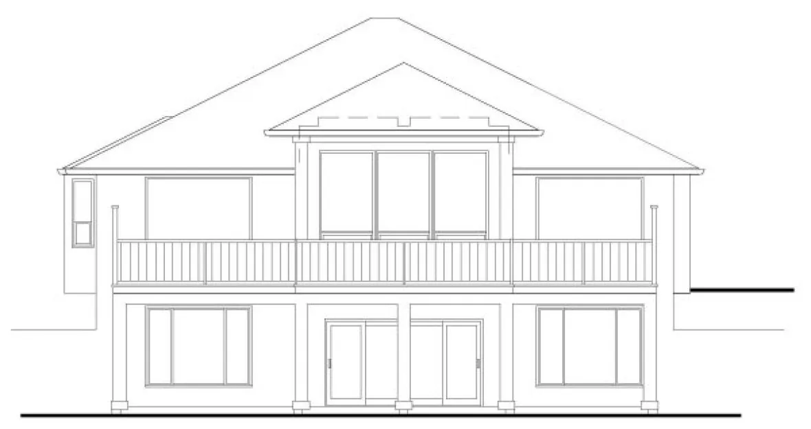 Rear Elevation for House Plan #574872