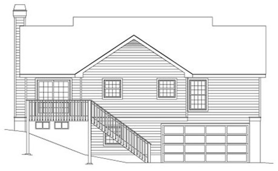 Rear Elevation for House Plan #630411