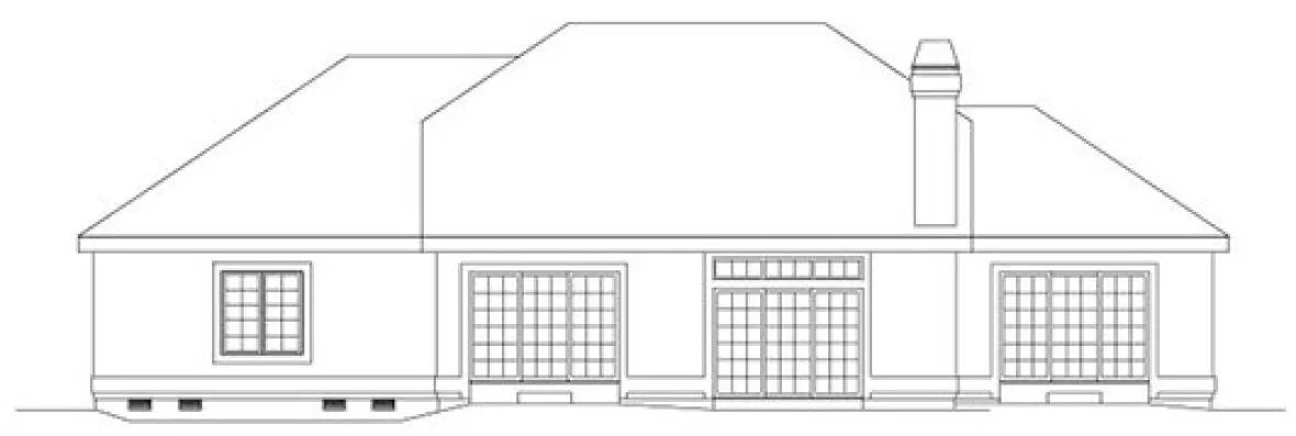 Rear Elevation for House Plan #632171