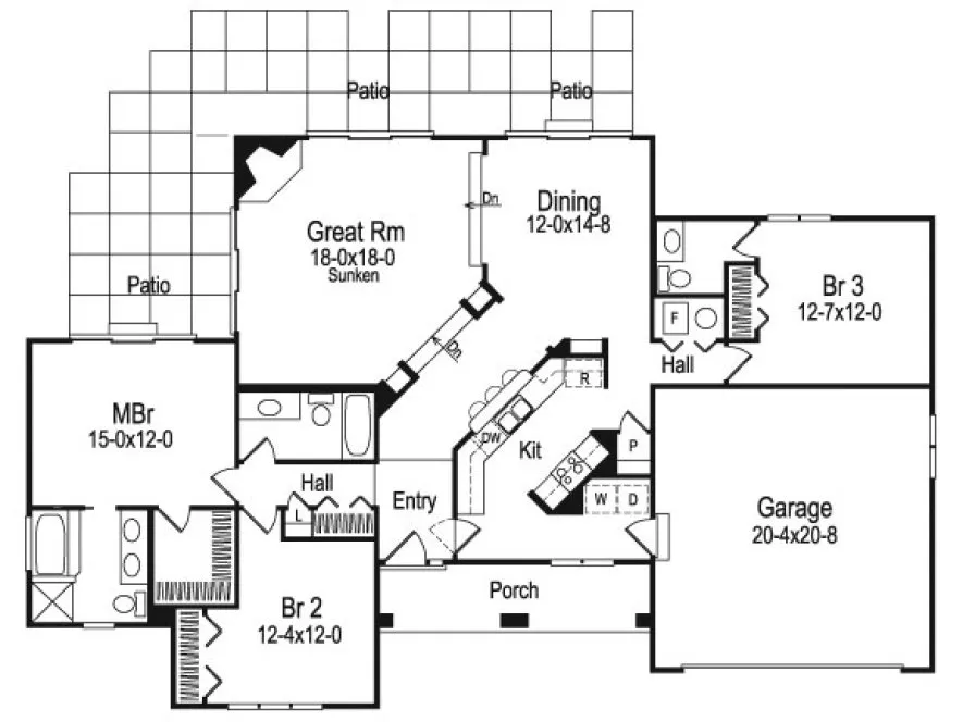 Main Floor Plan for House Plan #632171