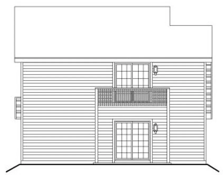 Rear Elevation for House Plan #630929