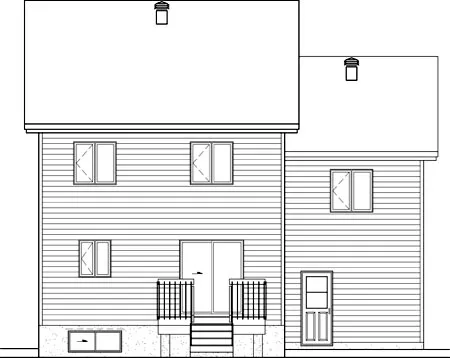 Rear Elevation for House Plan #174381