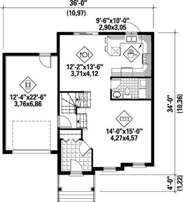 Main Floor Plan for House Plan #174381