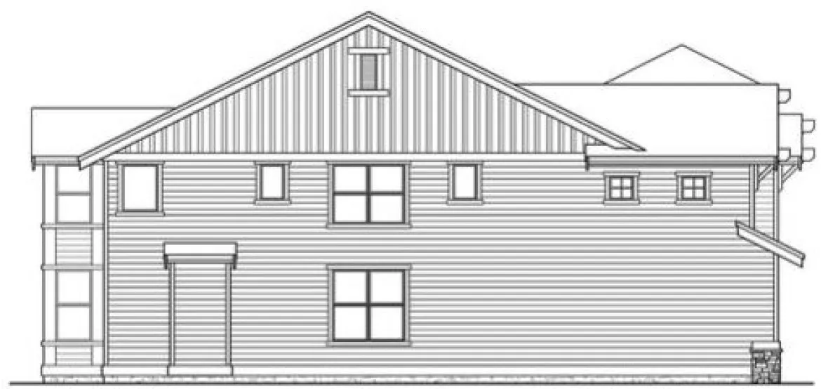 Left Elevation for House Plan #335613