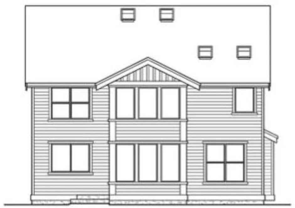 Rear Elevation for House Plan #335613