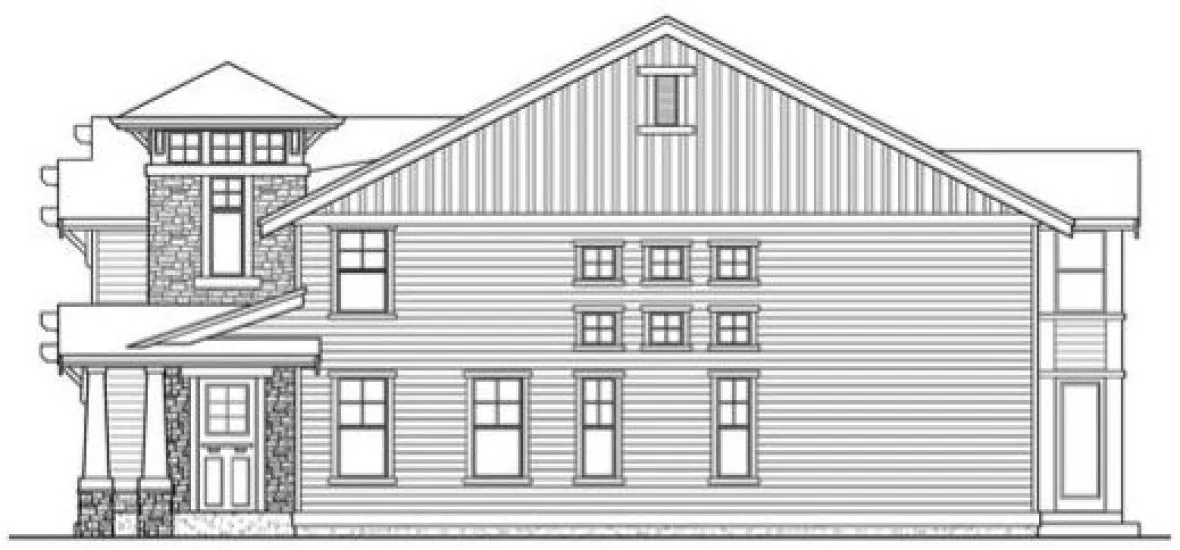 Right Elevation for House Plan #335613