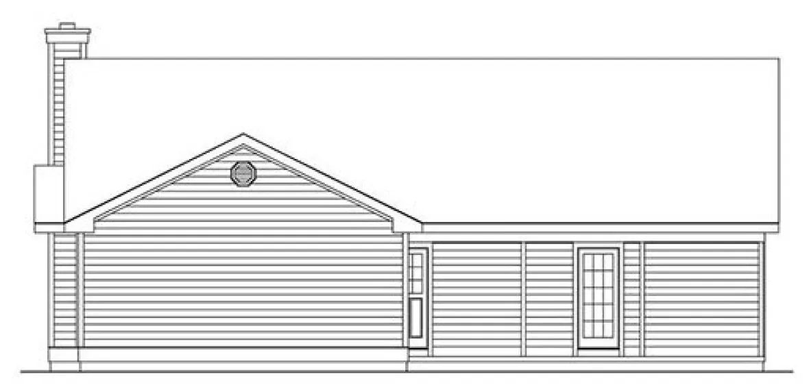 Rear Elevation for House Plan #631051