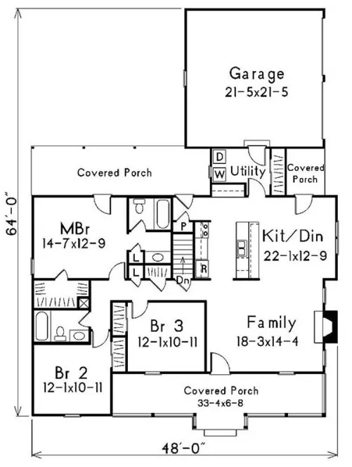 Main Floor Plan for House Plan #631051