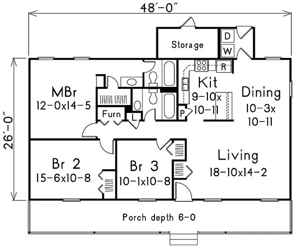 Main Floor Plan for House Plan #635821