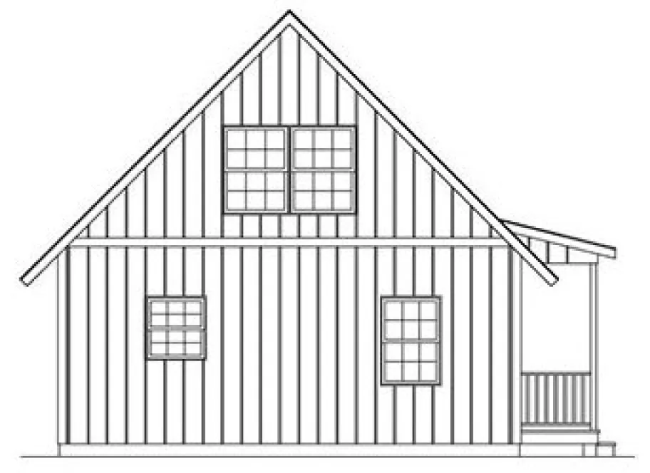 Rear Elevation for House Plan #634511