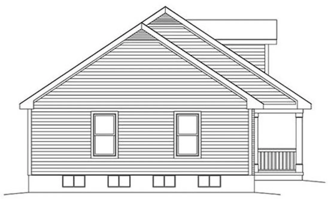 Left Elevation for House Plan #630041