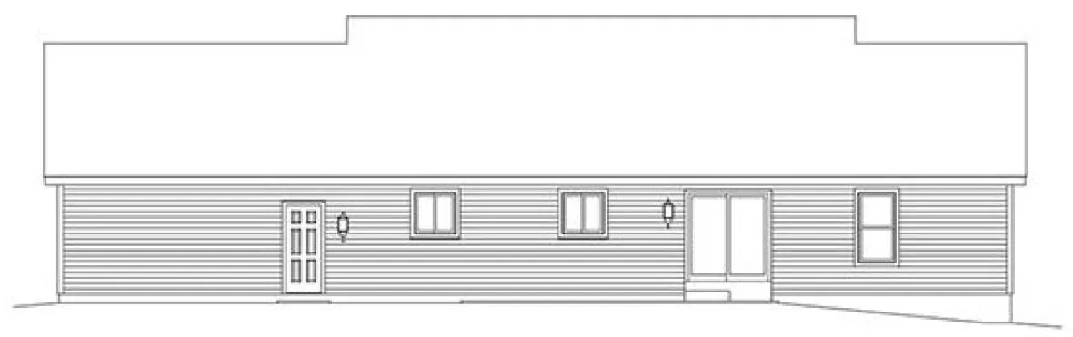 Rear Elevation for House Plan #630041