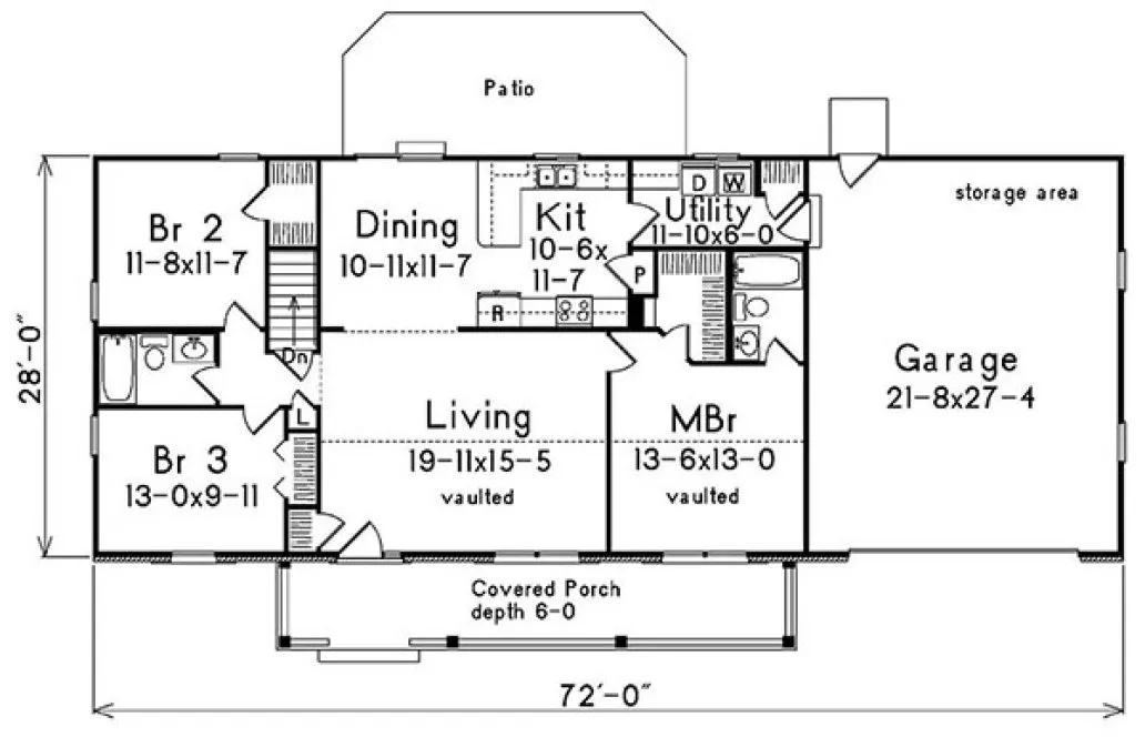 Main Floor Plan for House Plan #630041
