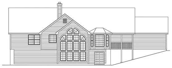 Rear Elevation for House Plan #635481