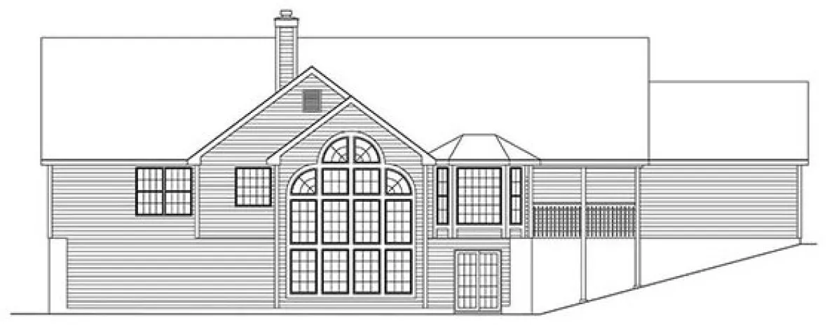 Rear Elevation for House Plan #635481