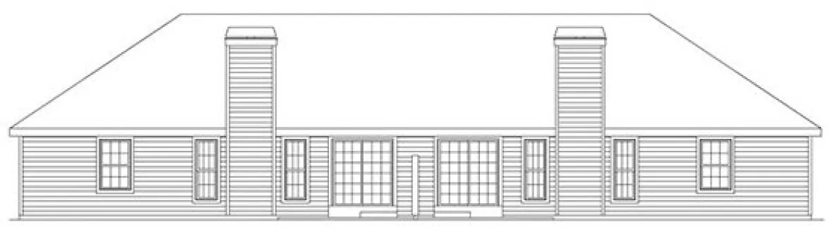 Rear Elevation for House Plan #638132