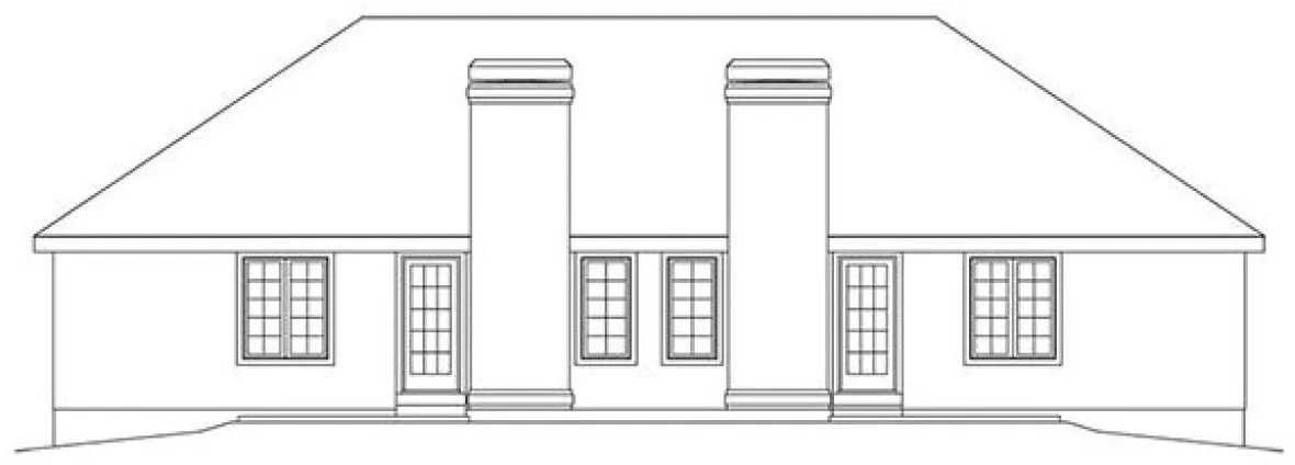 Rear Elevation for House Plan #632991