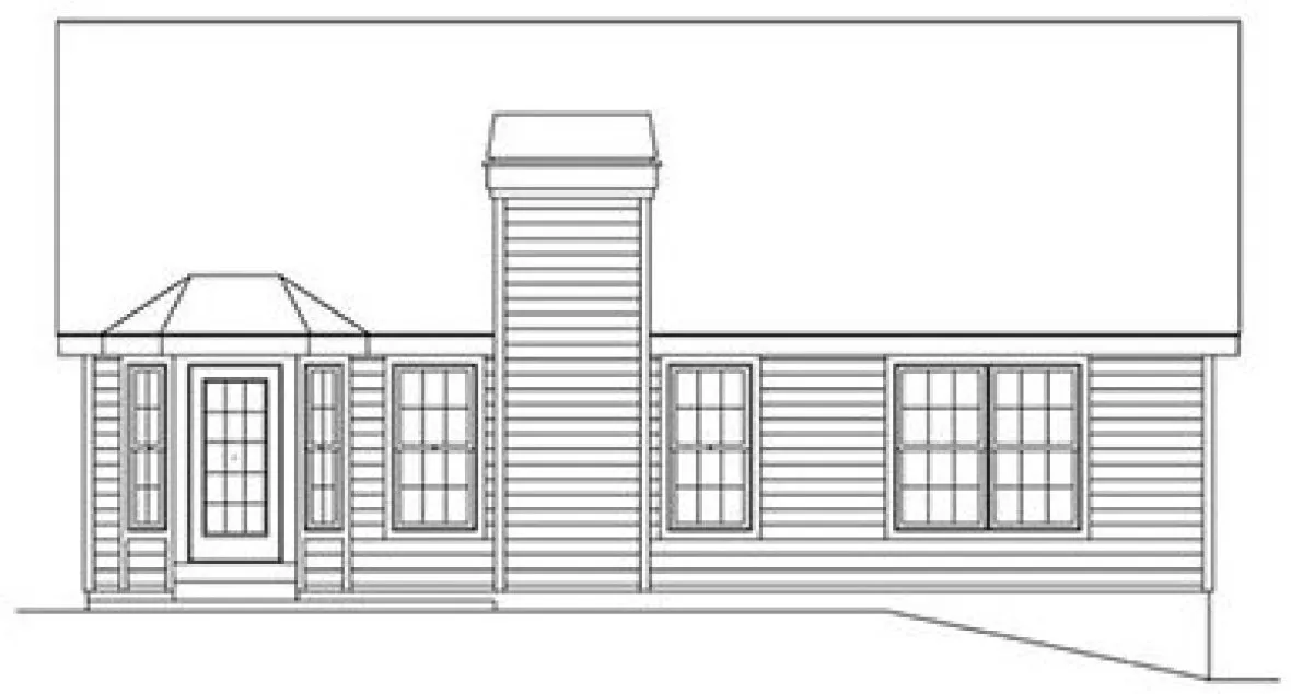 Rear Elevation for House Plan #638621