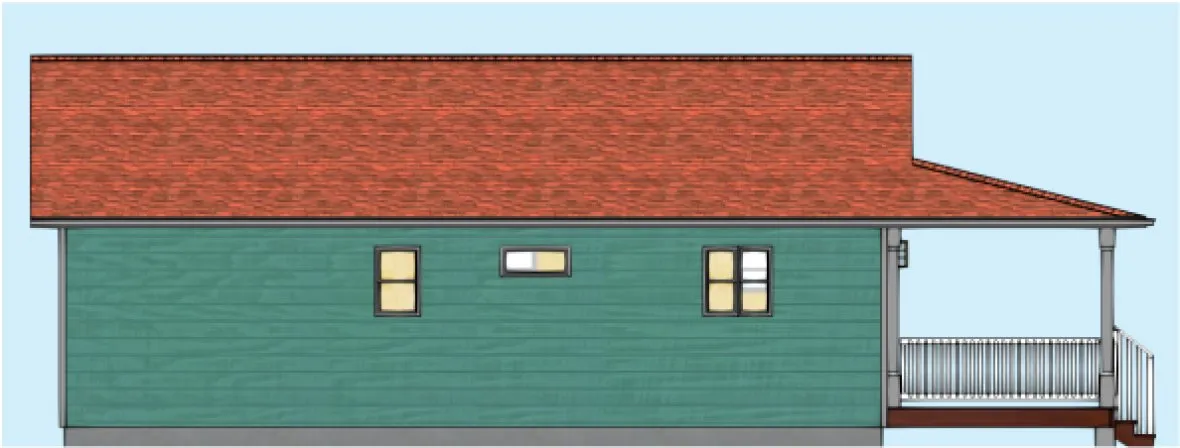 Left Elevation for House Plan #671000