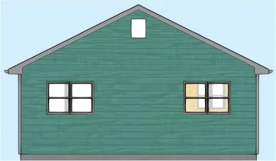 Rear Elevation for House Plan #671000