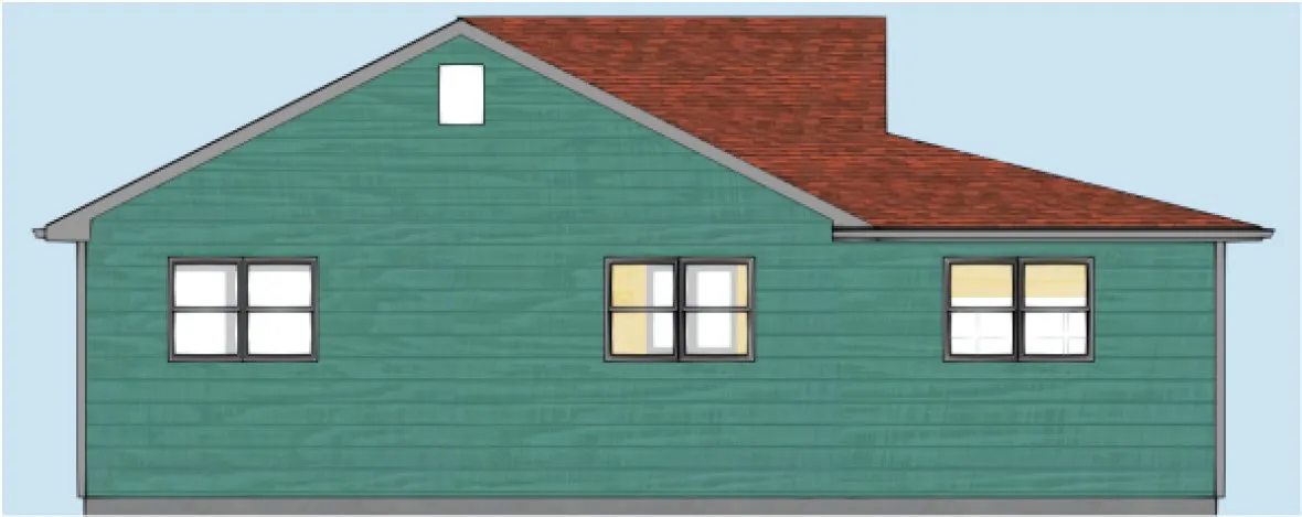 Rear Elevation for House Plan #671001