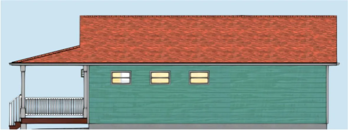Right Elevation for House Plan #671001