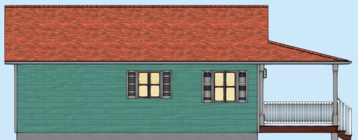 Left Elevation for House Plan #671002
