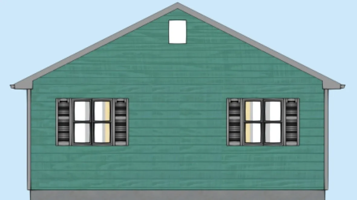 Rear Elevation for House Plan #671002