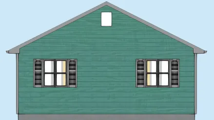 Rear Elevation for House Plan #671002