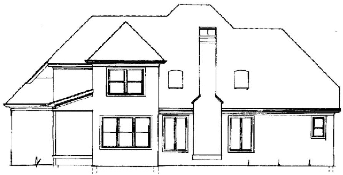 Rear Elevation for House Plan #116581