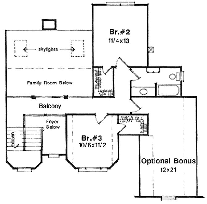 Second Floor Plan for House Plan #116581