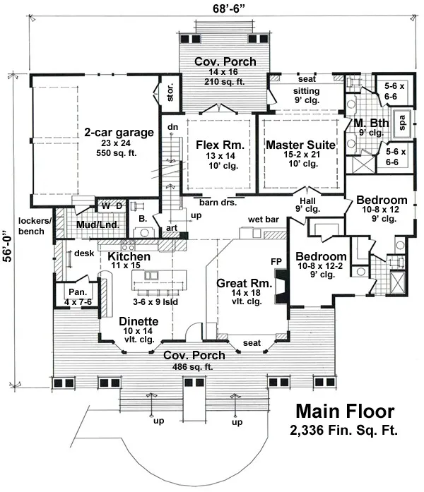 Main Floor Plan for House Plan #286332