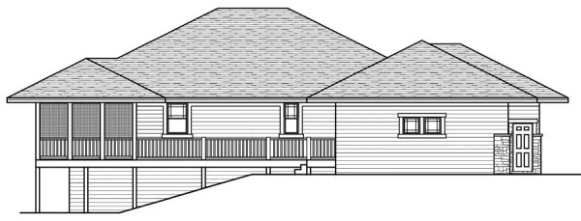 Rear Elevation for House Plan #288413