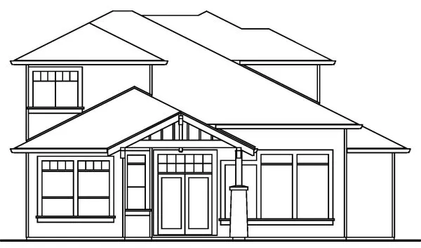 Rear Elevation for House Plan #570922