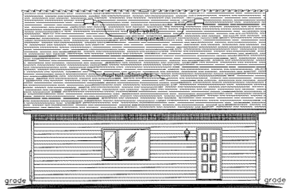 Rear Elevation for House Plan #132054