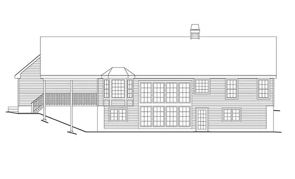 Rear Elevation for House Plan #638791