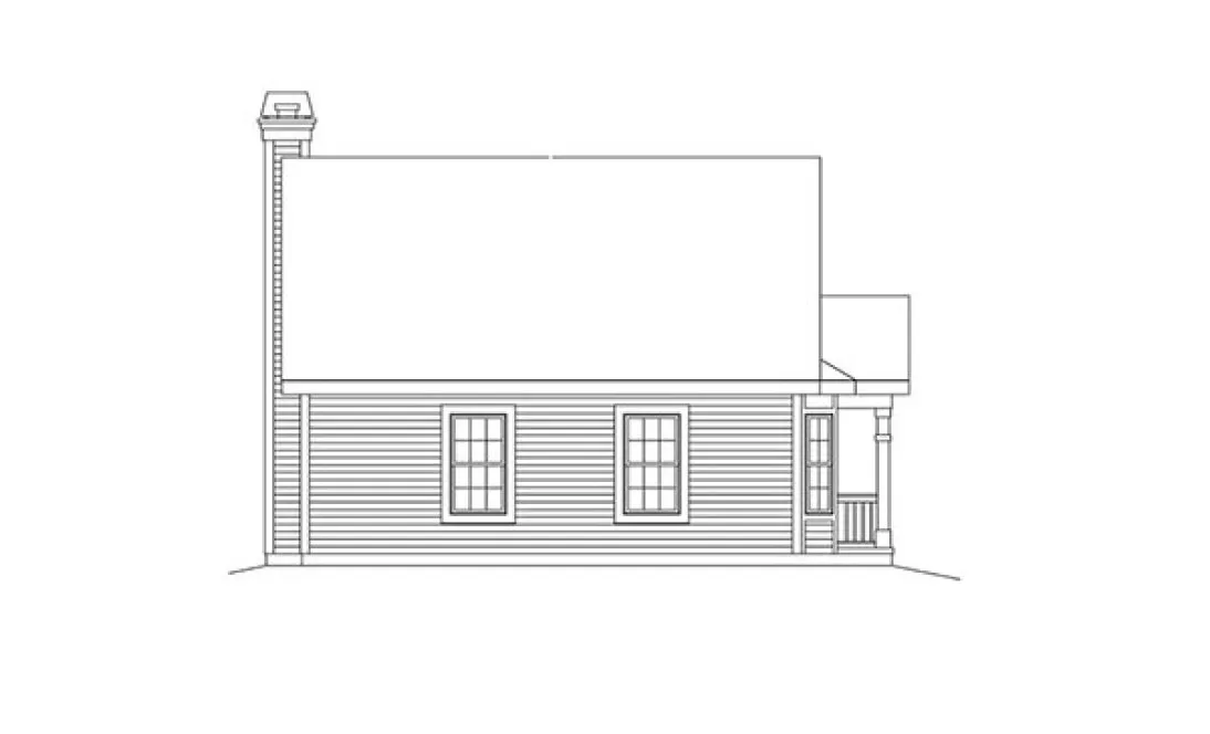 Rear Elevation for House Plan #634801