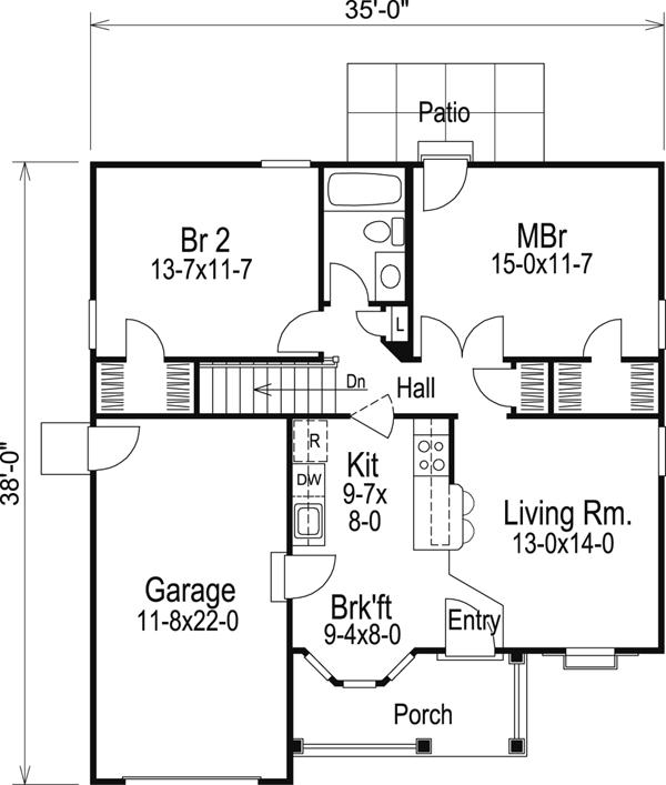 Main Floor Plan for House Plan #638880