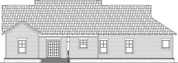 Rear Elevation for House Plan #218100
