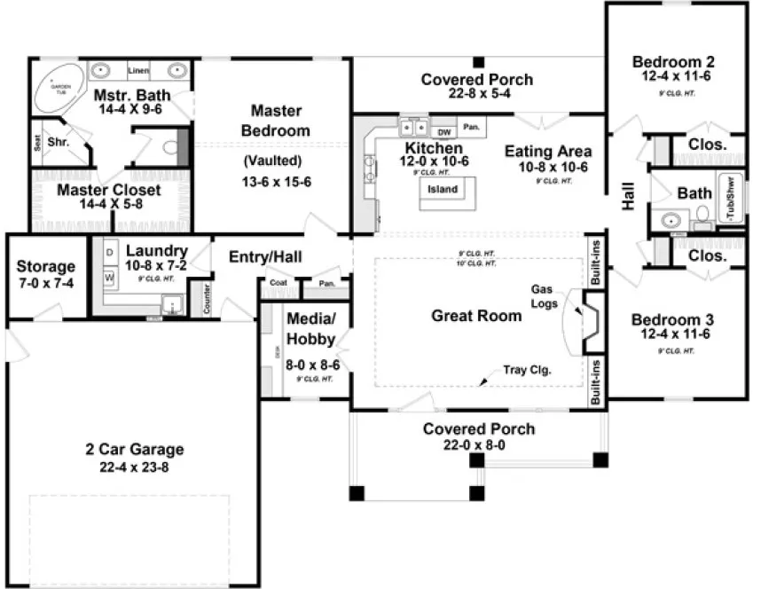 Main Floor Plan for House Plan #218100